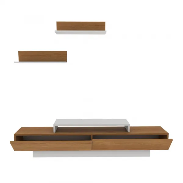 TV skrinka / Obývacia stena Lusi - White, Teak