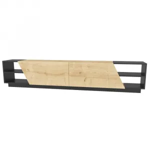 TV stolík Rhodes - Anthracite, Oak