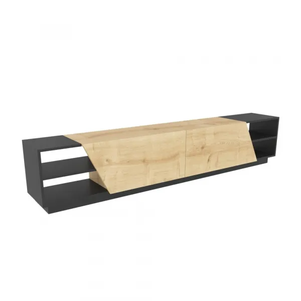 TV stolík Rhodes - Anthracite, Oak