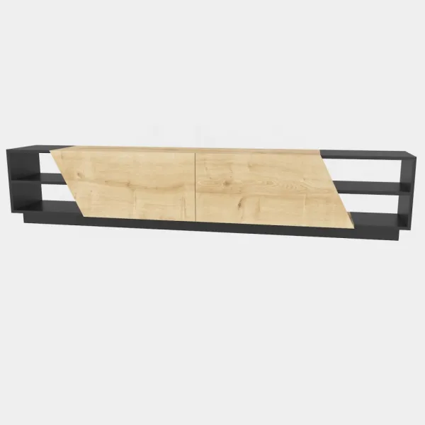TV stolík Rhodes - Anthracite, Oak