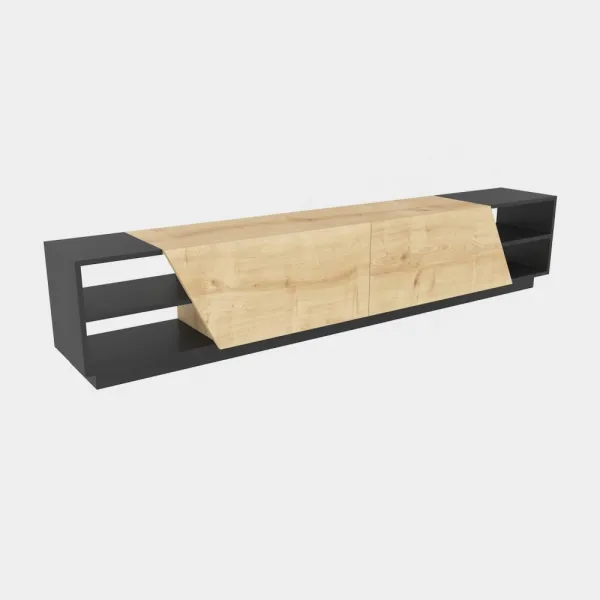 TV stolík Rhodes - Anthracite, Oak