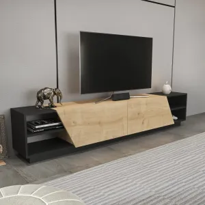 TV stolík Rhodes - Anthracite, Oak