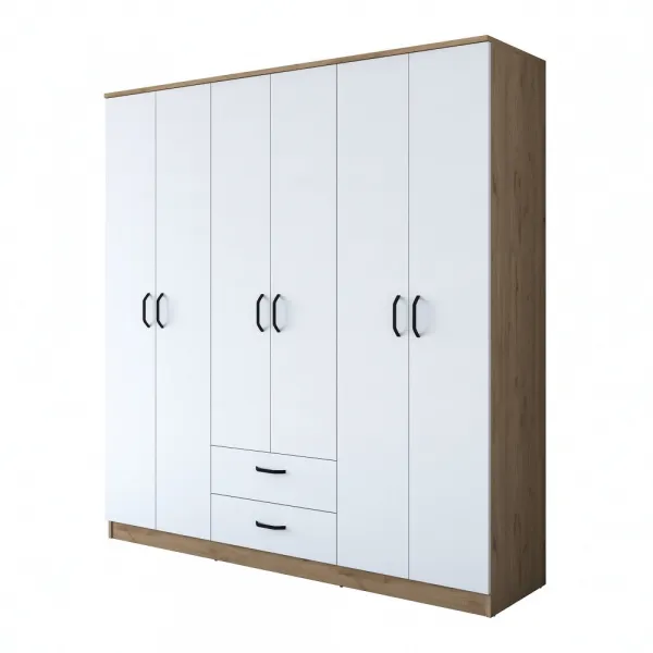 Kalune Design Šatní skříň BA 115 180 cm ořech/bílá