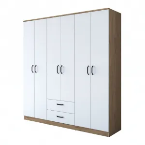Kalune Design Šatní skříň BA 115 180 cm ořech/bílá