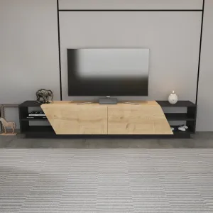 TV stolík Rhodes - Anthracite, Oak
