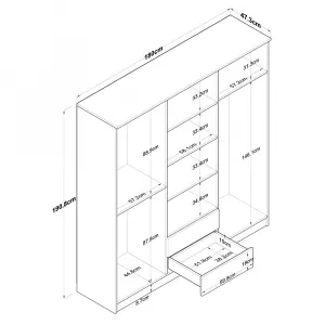Kalune Design Šatní skříň BA 115 180 cm ořech/bílá