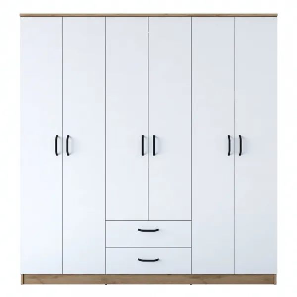 Kalune Design Šatní skříň BA 115 180 cm ořech/bílá