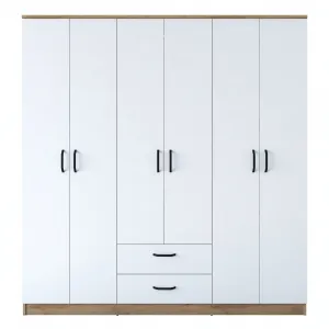 Kalune Design Šatní skříň BA 115 180 cm ořech/bílá