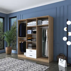 Kalune Design Šatní skříň BA 115 180 cm ořech/bílá