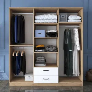 Kalune Design Šatní skříň BA 115 180 cm ořech/bílá