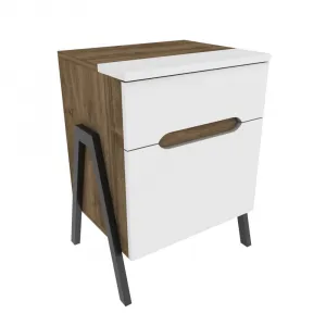 Nočný stolík Neva - Walnut, White