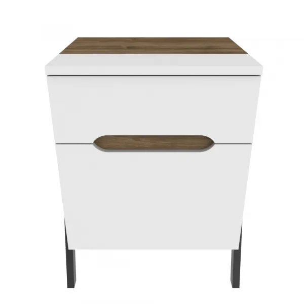 Nočný stolík Neva - Walnut, White