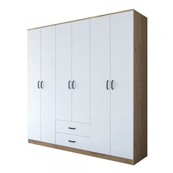 Kalune Design Šatní skříň BA 111 210 cm ořech/bílá