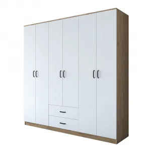 Kalune Design Šatní skříň BA 111 210 cm ořech/bílá
