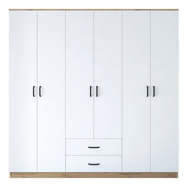 Kalune Design Šatní skříň BA 111 210 cm ořech/bílá