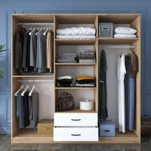 Kalune Design Šatní skříň BA 111 210 cm ořech/bílá