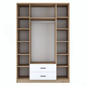 Kalune Design Šatní skříň BA 131 140 cm se zrcadlem ořech/bílá