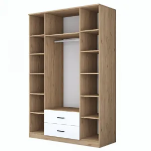 Kalune Design Šatní skříň BA 131 140 cm se zrcadlem ořech/bílá