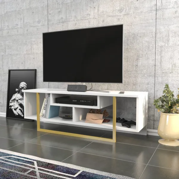 TV stolík Asal 120 - Gold, White