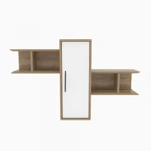 Nástenná polica Olida - Walnut, White