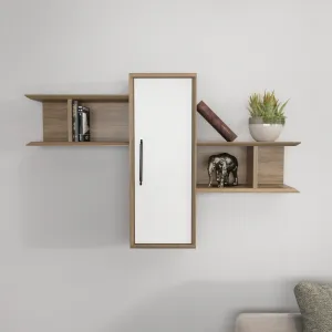 Nástenná polica Olida - Walnut, White