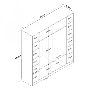 Kalune Design Šatní skříň BA 114 180 cm ořech/bílá