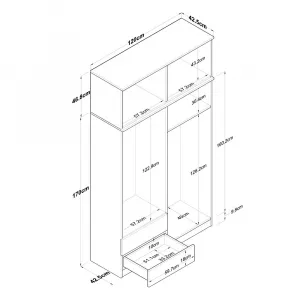 Kalune Design Šatní skříň BA 121 120 cm ořech/bílá