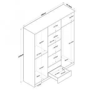 Kalune Design Šatní skříň BA 113 180 cm ořech/bílá