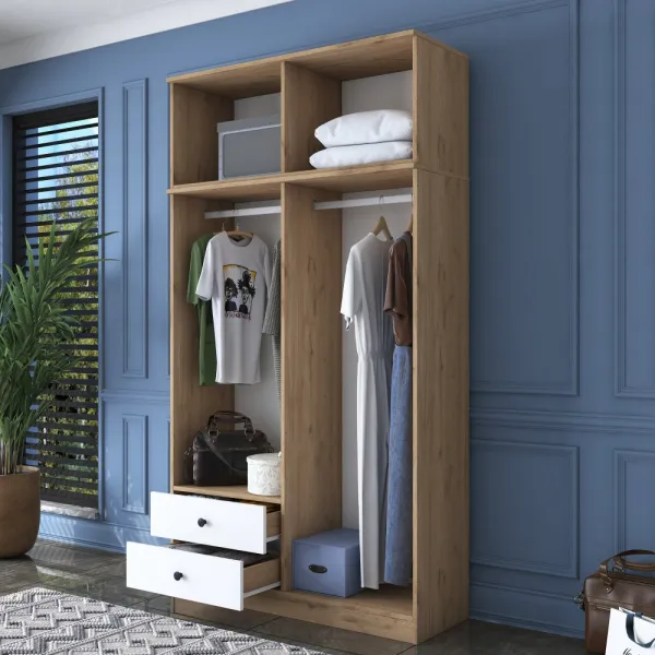 Kalune Design Šatní skříň BA 121 120 cm ořech/bílá