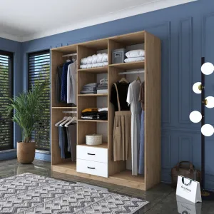 Kalune Design Šatní skříň BA 113 180 cm ořech/bílá