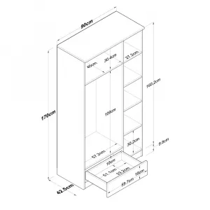 Kalune Design Šatní skříň BA 117 90 cm ořech/bílá
