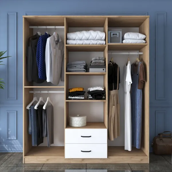 Kalune Design Šatní skříň BA 113 180 cm ořech/bílá