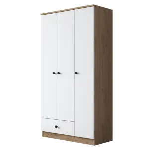 Kalune Design Šatní skříň BA 117 90 cm ořech/bílá