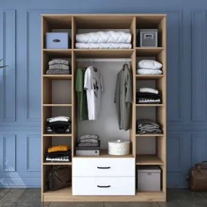 Kalune Design Šatní skříň BA 112 140 cm ořech/bílá
