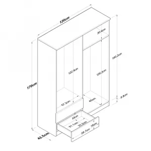 Kalune Design Šatní skříň BA 108 120 cm ořech/bílá
