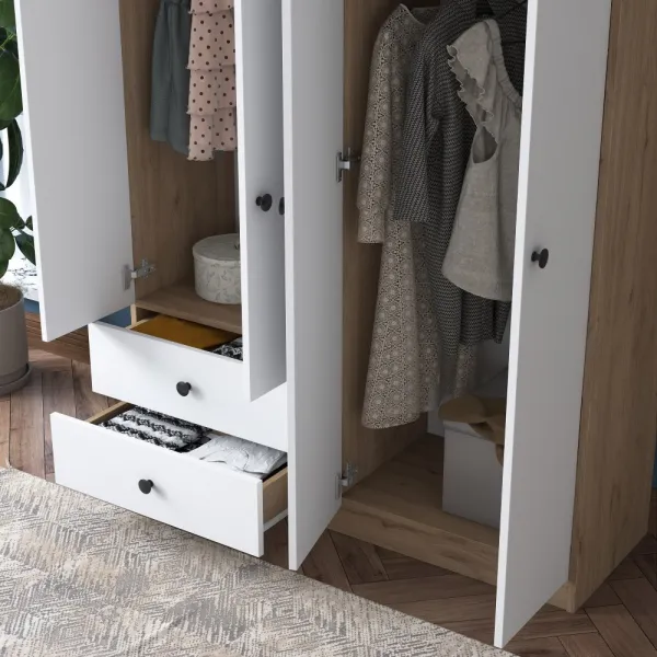 Kalune Design Šatní skříň BA 108 120 cm ořech/bílá