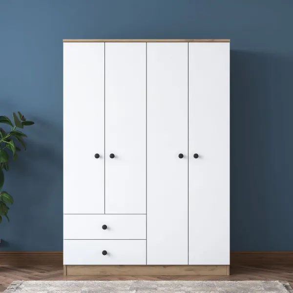 Kalune Design Šatní skříň BA 108 120 cm ořech/bílá