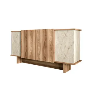 Konzolový stolík Diana - Travertine, Walnut