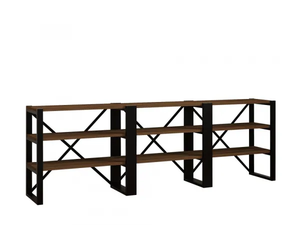 Konzolový stolík Prof - Walnut, Black
