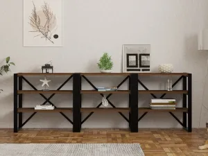 Konzolový stolík Prof - Walnut, Black