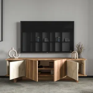 TV stolík Diana - Travertine, Walnut