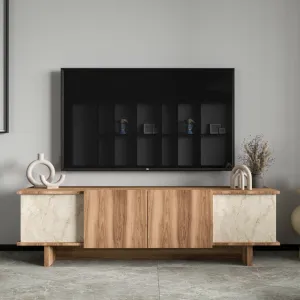 TV stolík Diana - Travertine, Walnut