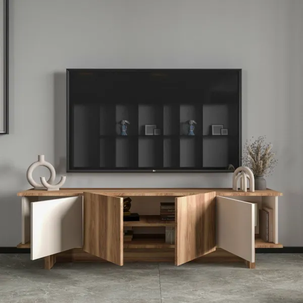 TV stolík Diana - Beige, Walnut