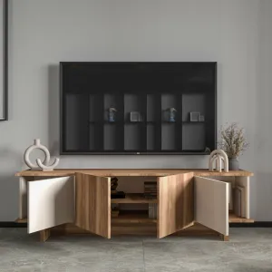TV stolík Diana - Beige, Walnut
