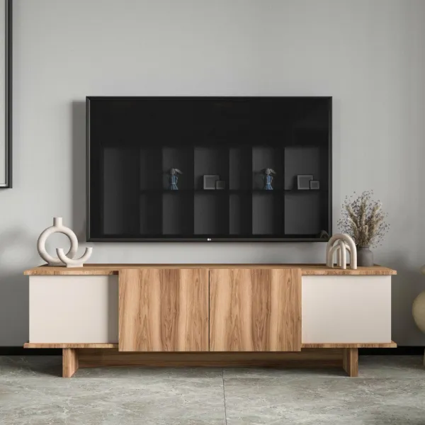 TV stolík Diana - Beige, Walnut
