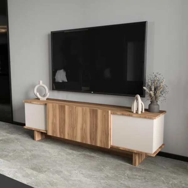 TV stolík Diana - Beige, Walnut