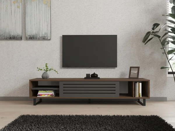 TV stolík Eray - Walnut, Anthracite