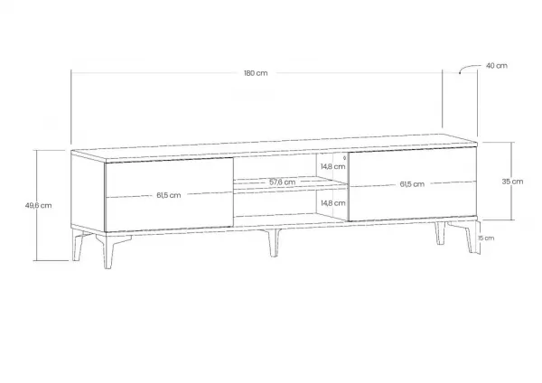 TV stolík Begi - Atlantic Pine, Black