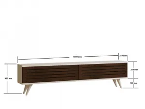 TV stolík Hill - Walnut, White