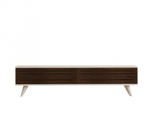 TV stolík Hill - Walnut, White